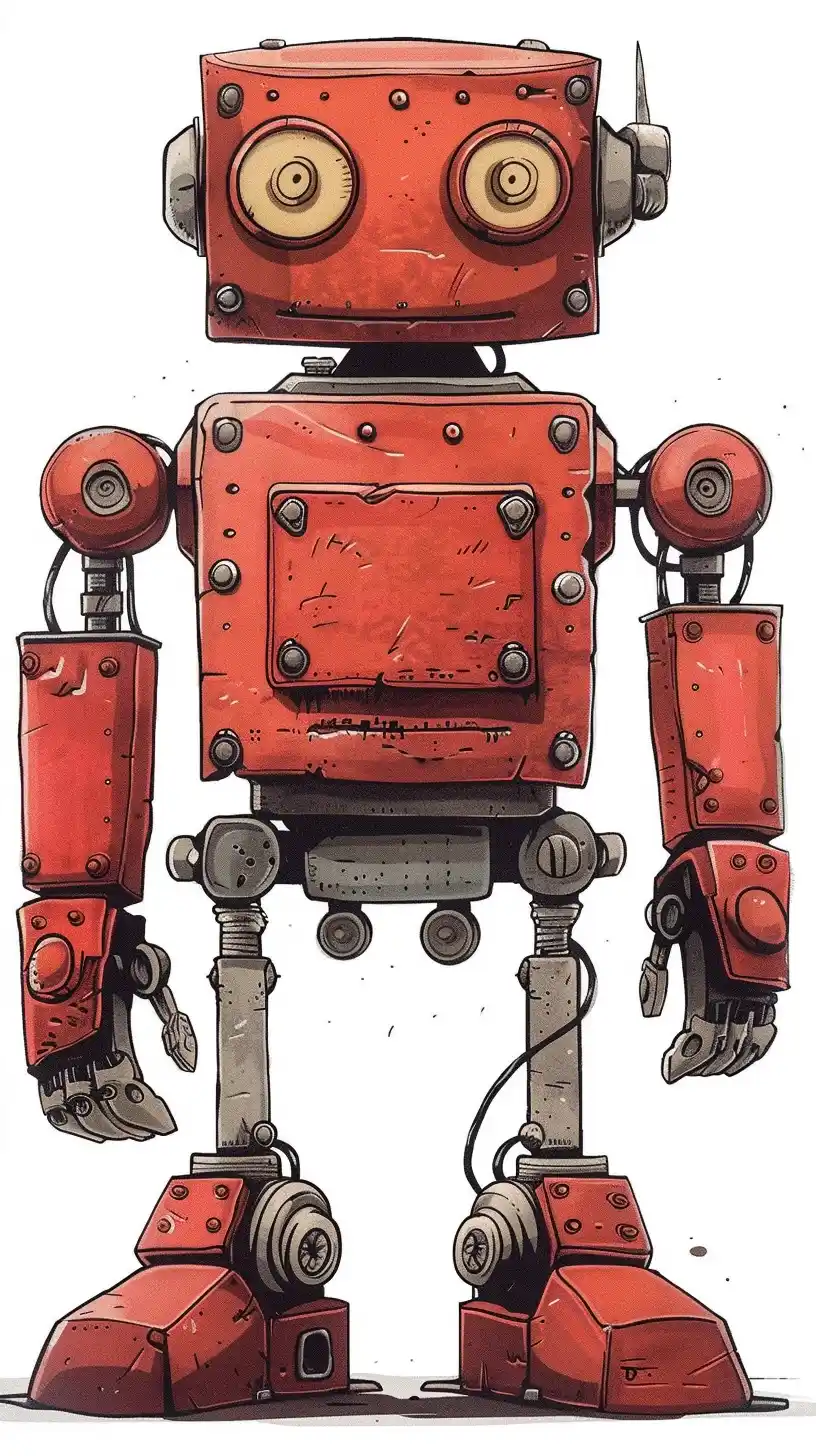 Retro Robot Monster Clipart Midjourney提示词