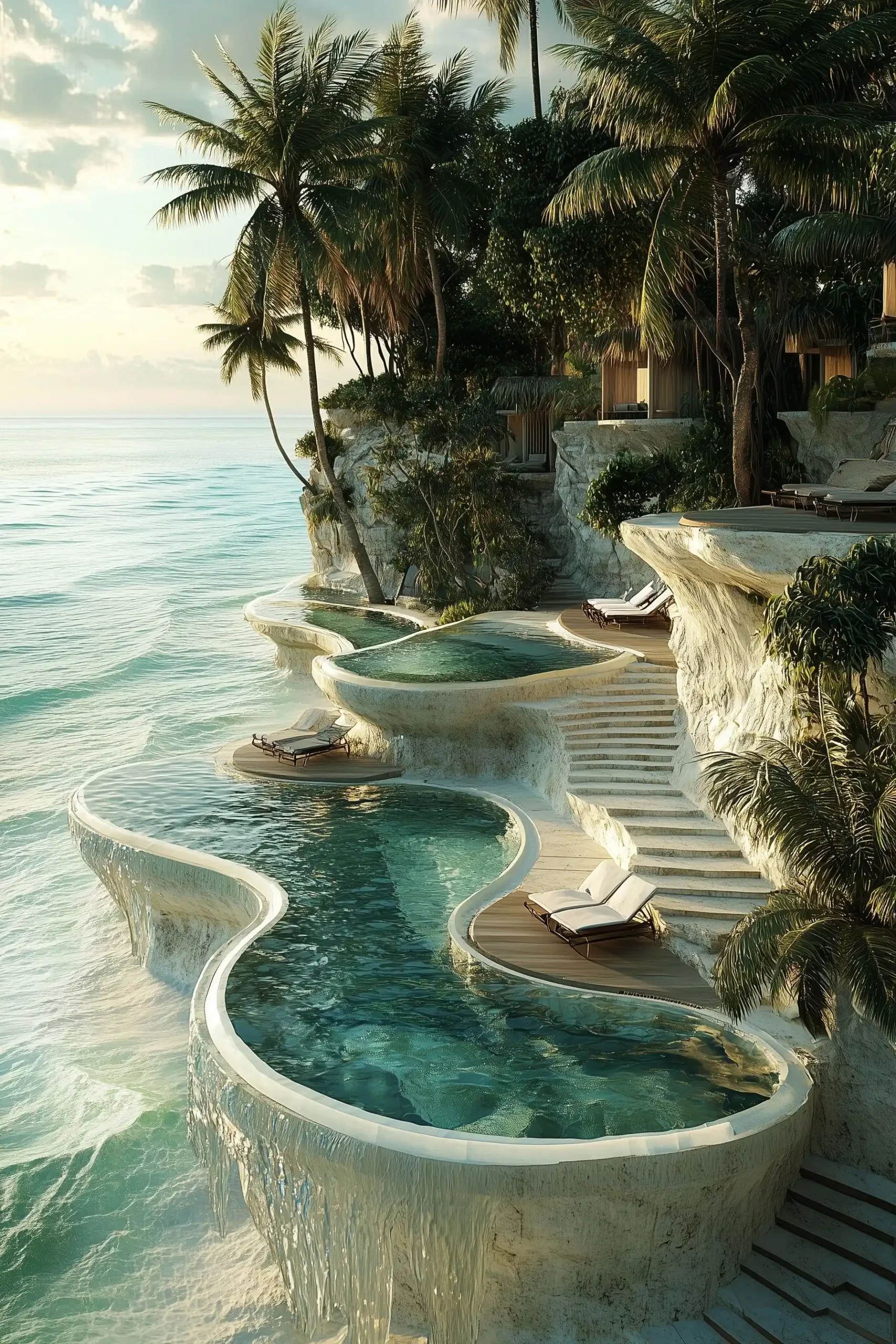 Modern Eco Beach Club Midjourney提示词