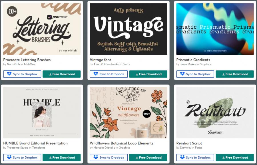 （2021年3月22日）CreativeMarket网站本周免费资源打包