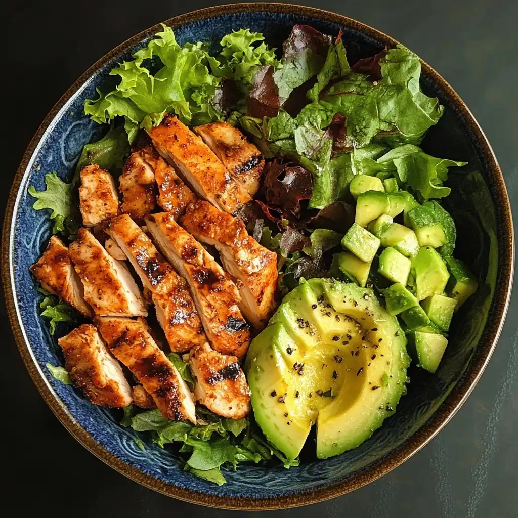 Realistic Salad with Chicken Midjourney提示词