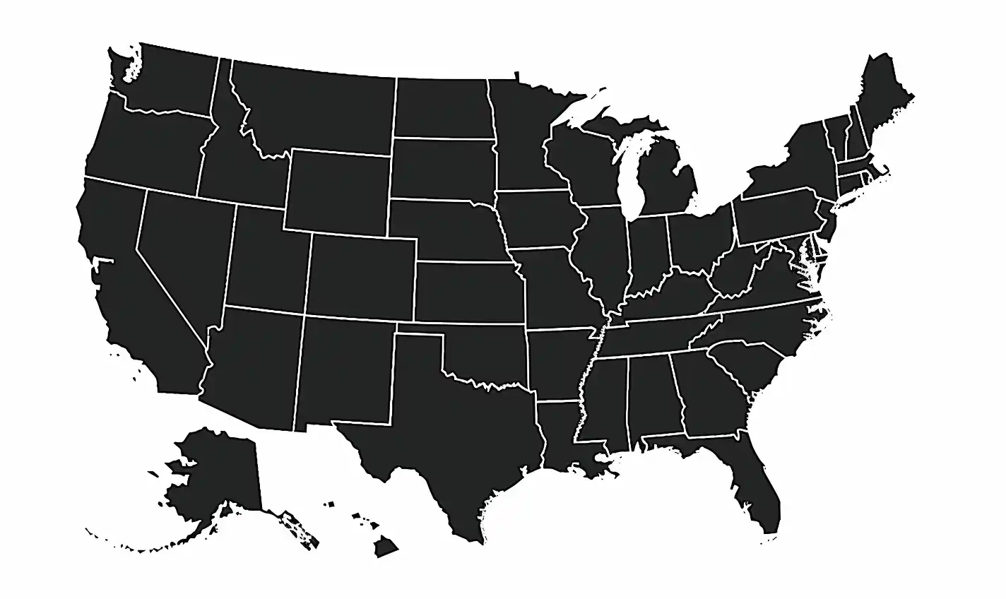 Minimalist State Map Midjourney提示词