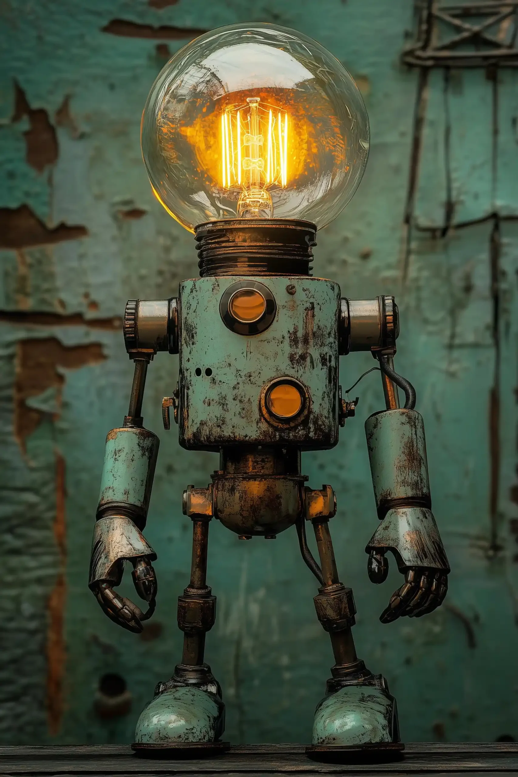 Glass Bulb Robot Head Midjourney 提示词生成效果