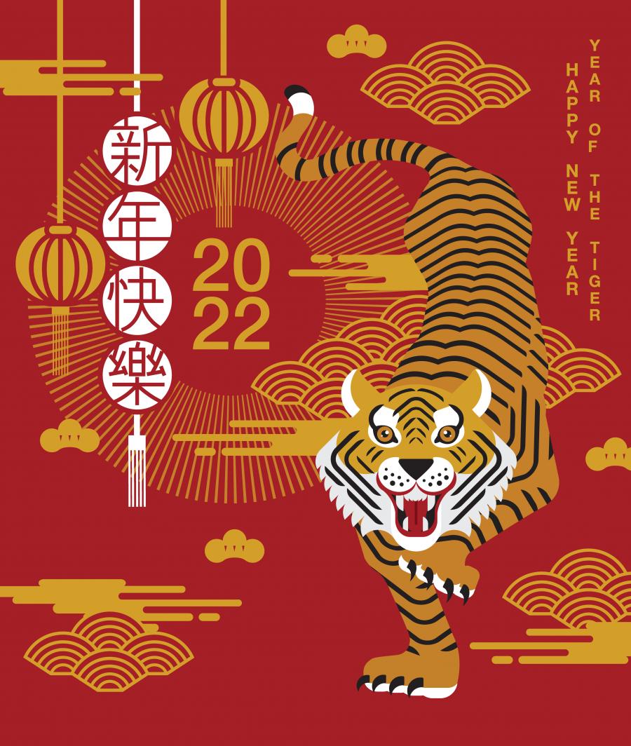 16款中国风2022年虎年新年春节剪纸卡通插画海报AI矢量设计素材图模板