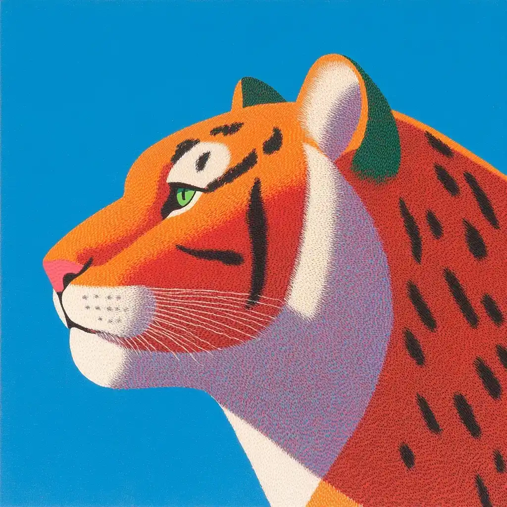 Tiger in Bold Strokes Midjourney提示词