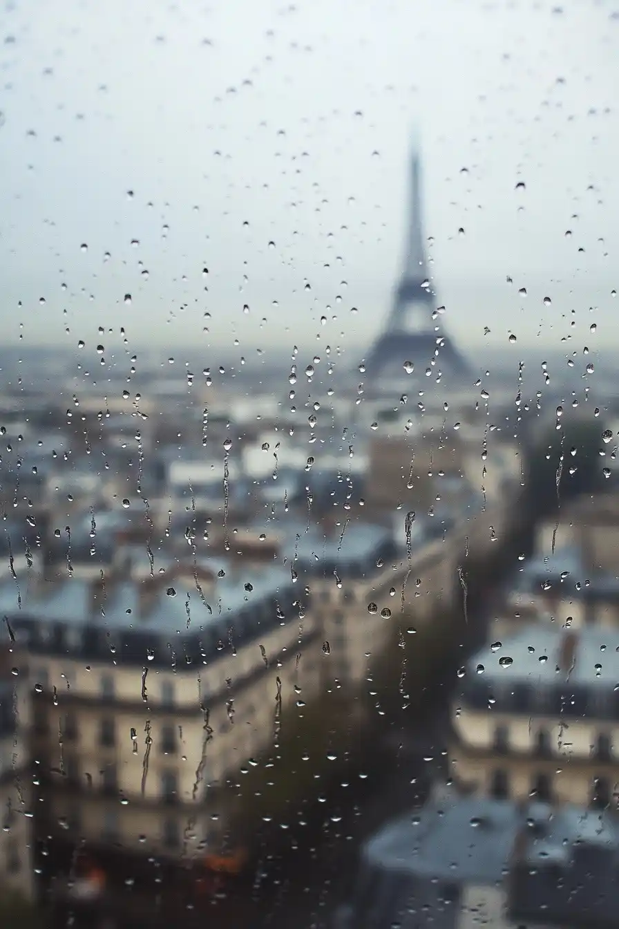 Rain-Drenched Paris View Midjourney提示词