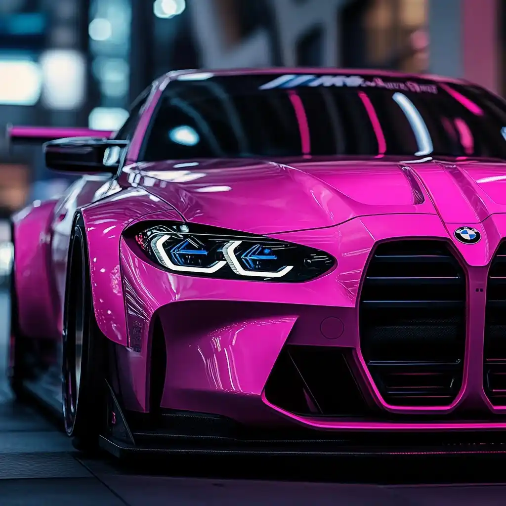 Modified Pink BMW M4 Midjourney提示词