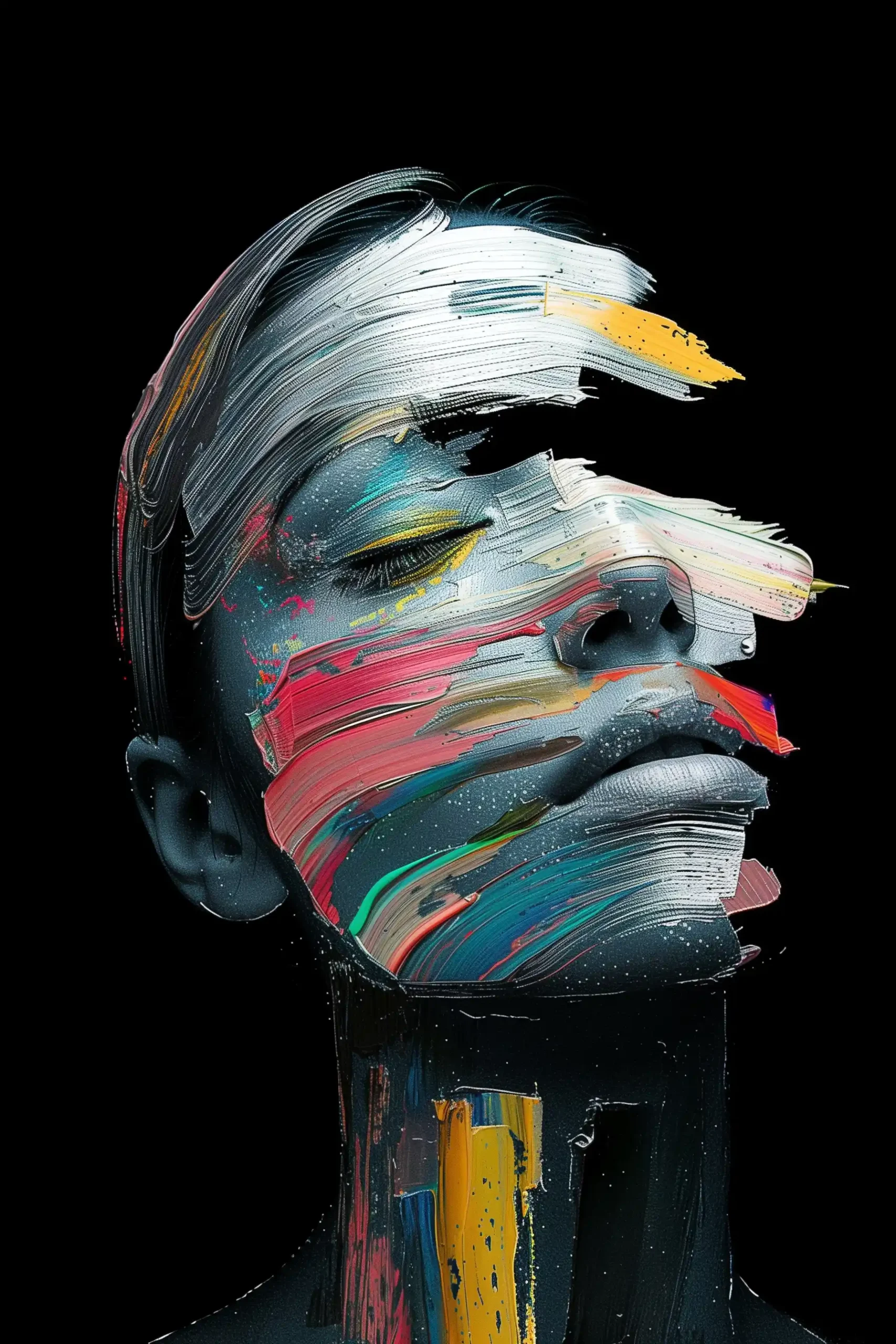 Abstract Pastel Portrait Midjourney提示词