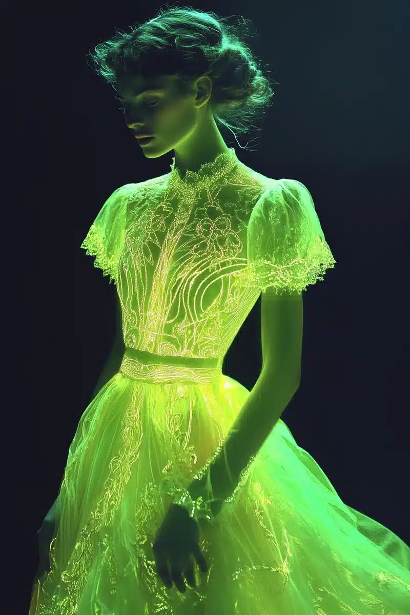 Neon Edwardian Attire Midjourney提示词