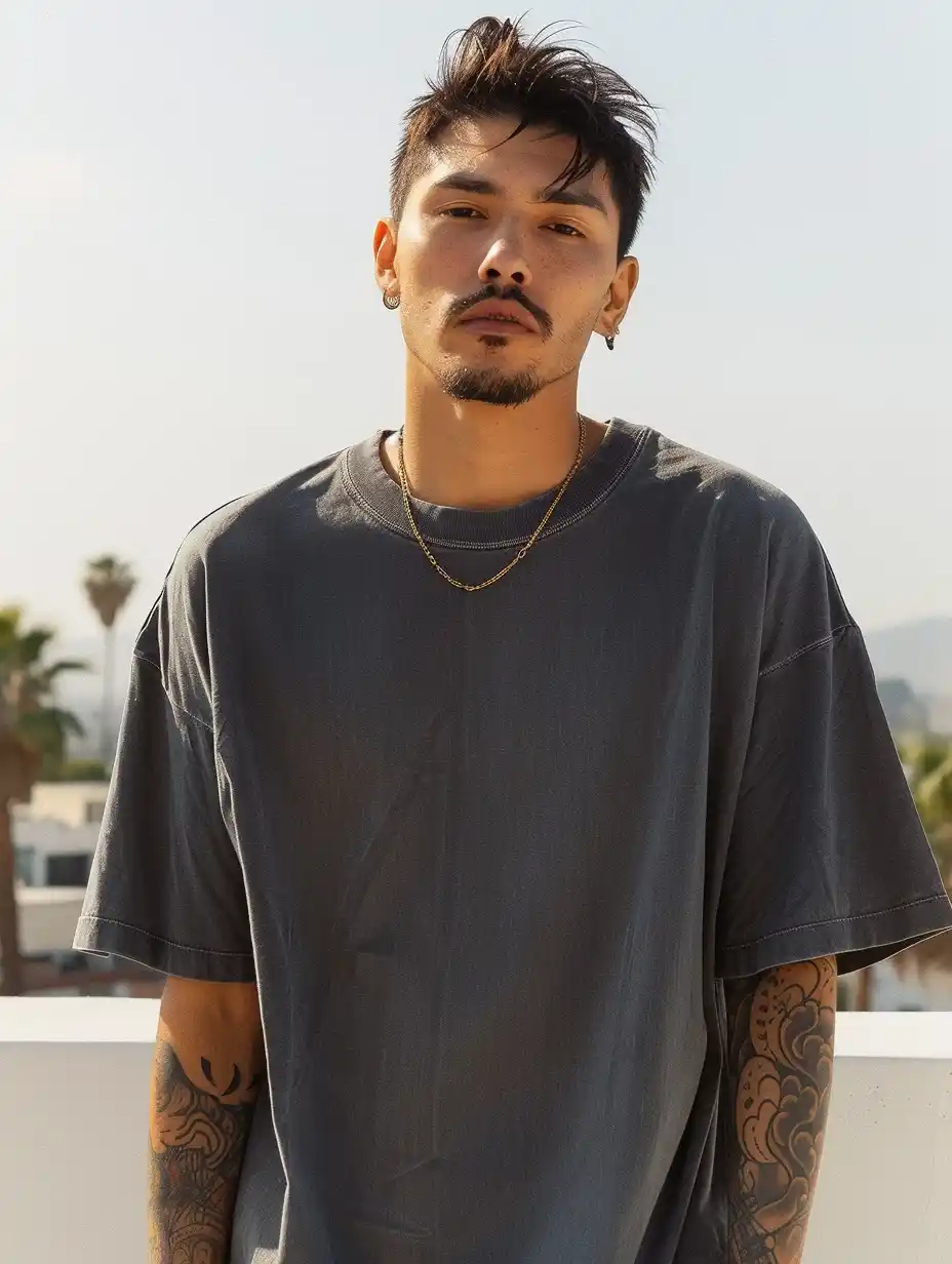 Urban Rooftop Portrait Midjourney提示词