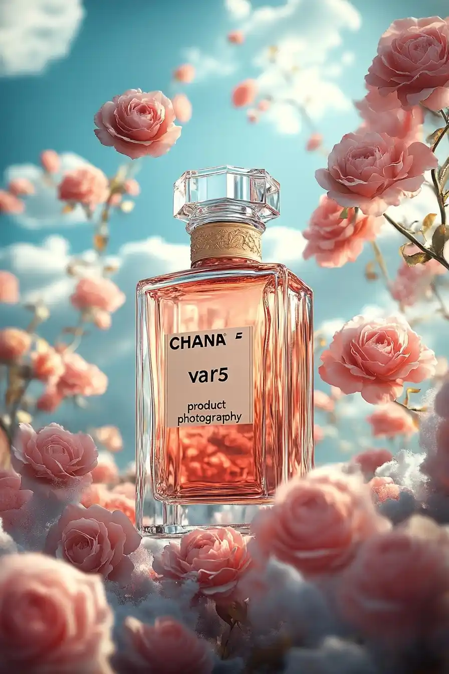 Chanel No5 with Roses Midjourney提示词