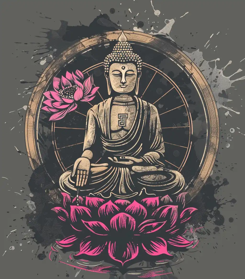 Vector Buddha Sticker Design Midjourney提示词