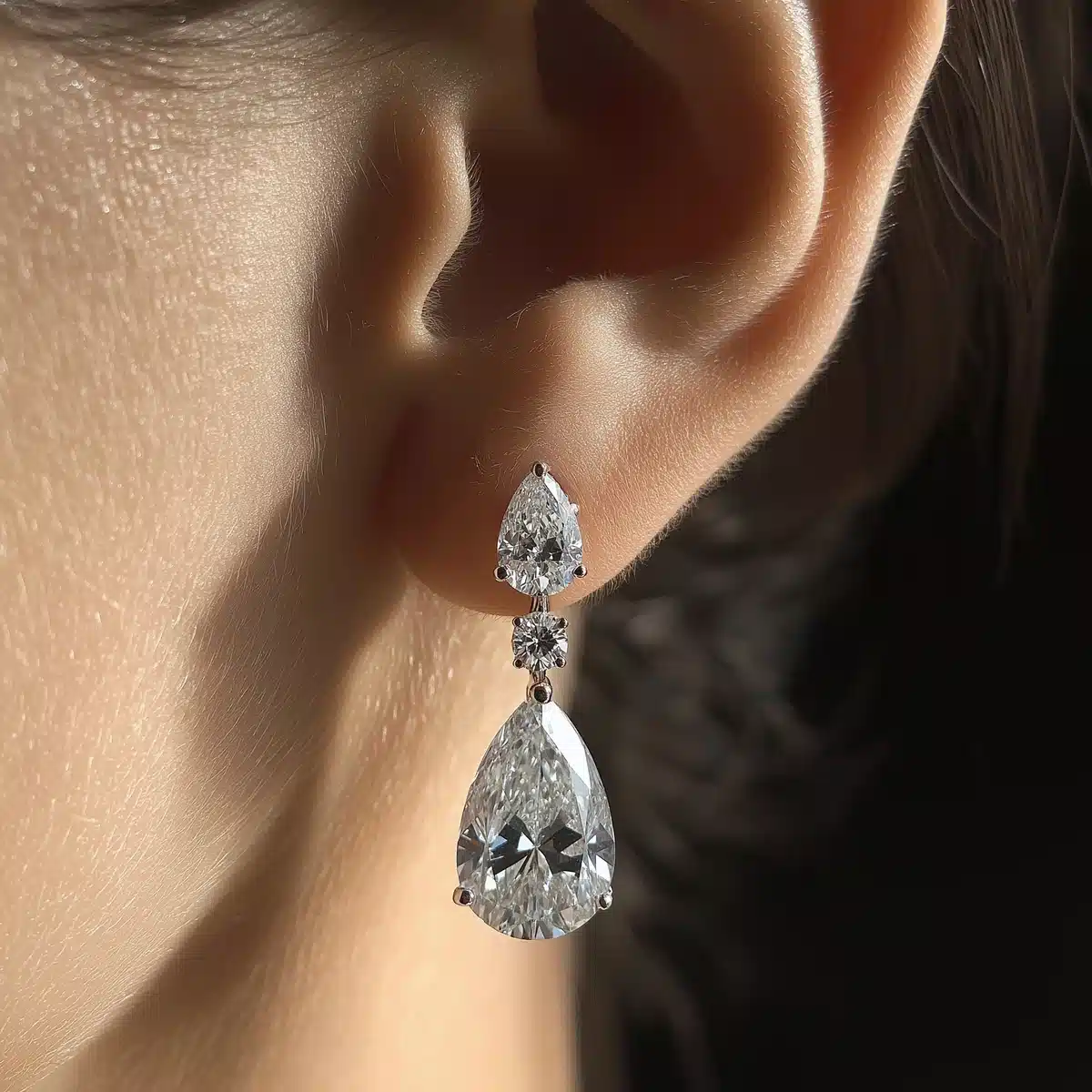 Hyper-Realistic Diamond Earrings Midjourney提示词