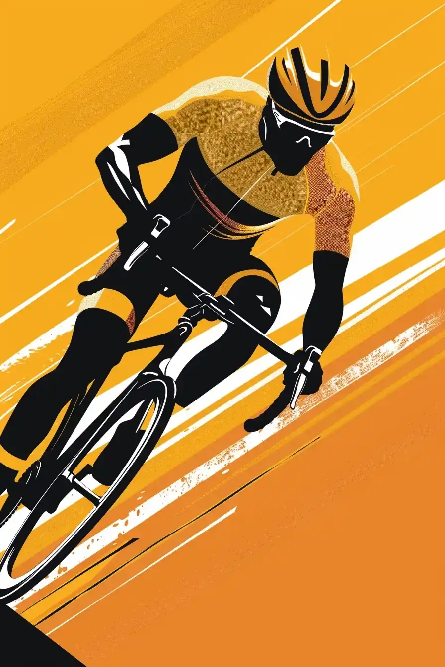 Minimalist Afro Cyclist Midjourney提示词