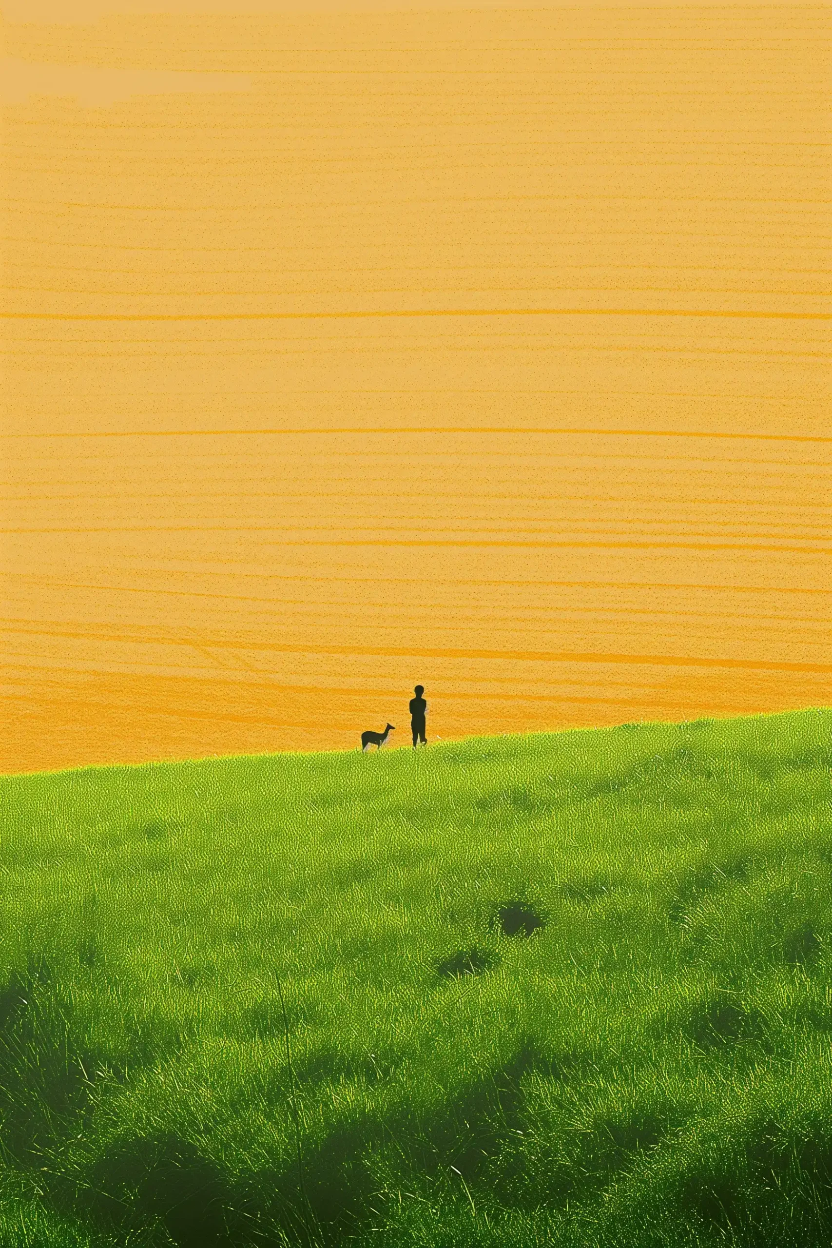 Minimalist Figure on Field Midjourney提示词