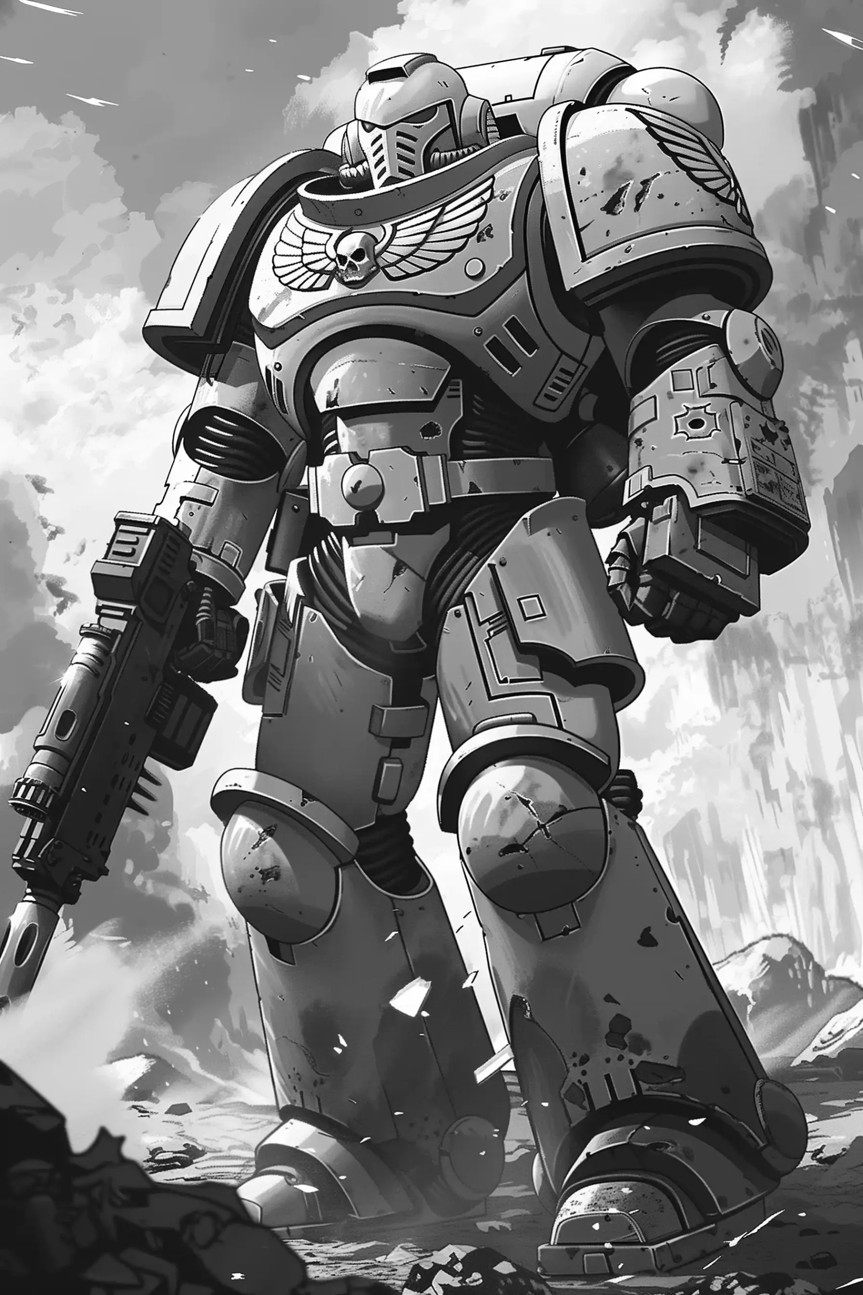 90s Anime Space Marine Midjourney提示词