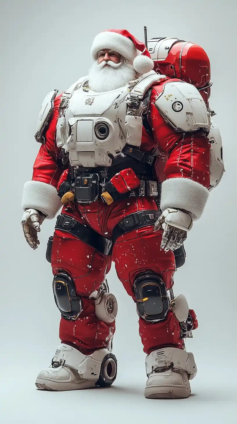 Santa Claus Mech Render Midjourney提示词