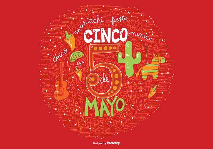 手绘Cinco De Mayo矢量