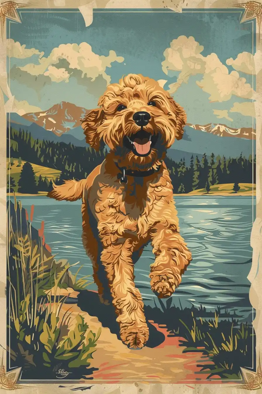 Graphic Golden Doodle in Idaho Midjourney 提示词生成效果