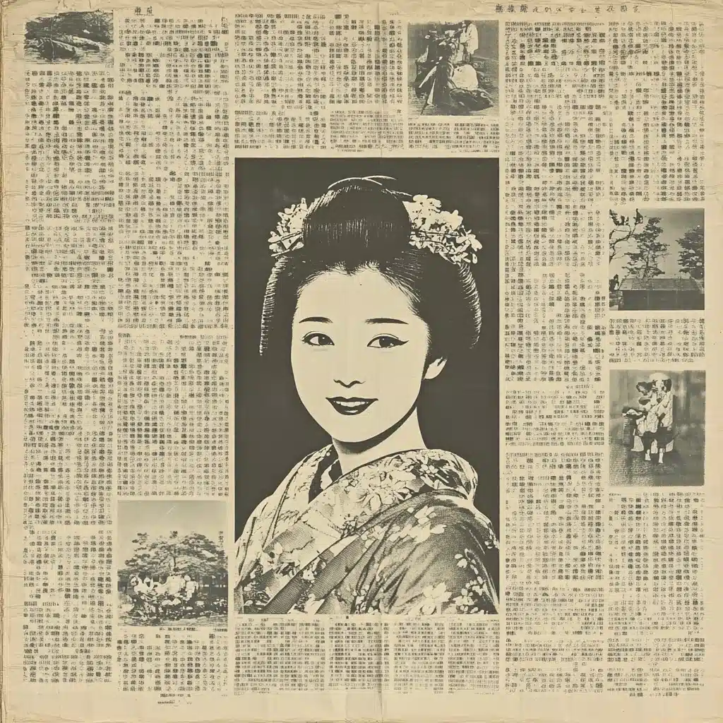 Geisha Label on Newspaper Midjourney提示词