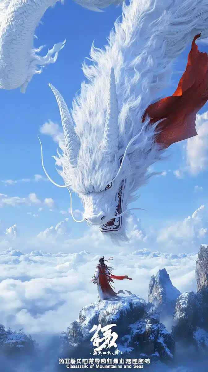 Realistic Yinglong Over Clouds Midjourney提示词