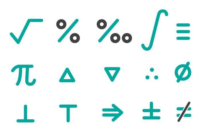 免费的数学图标包矢量
