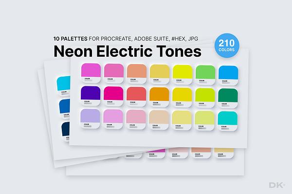 Neon Color Swatches for Procreate