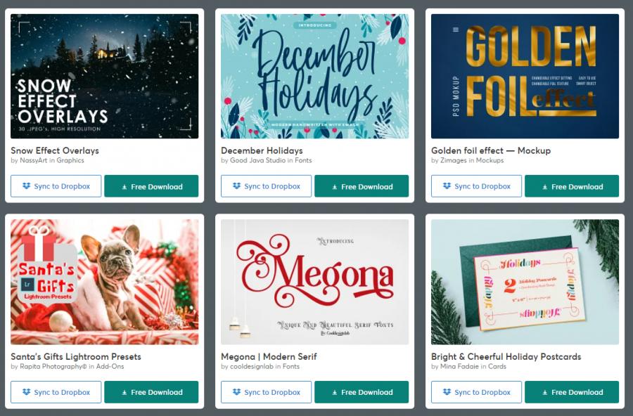 （2020年12月15日）CreativeMarket网站本周免费资源打包