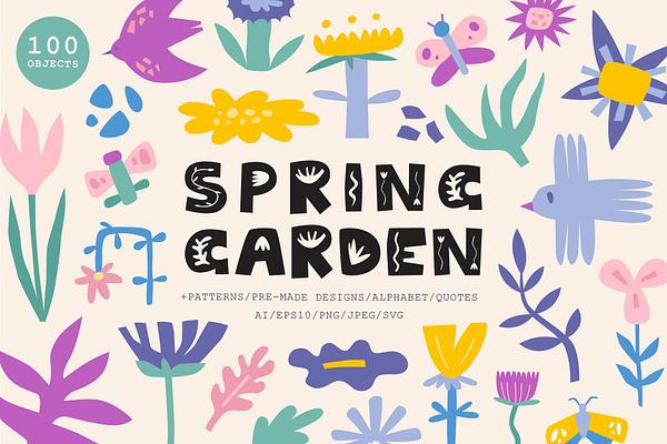 Spring Garden Clipart patterns