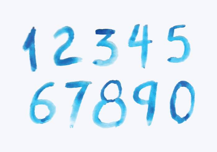 水彩风格的数字
