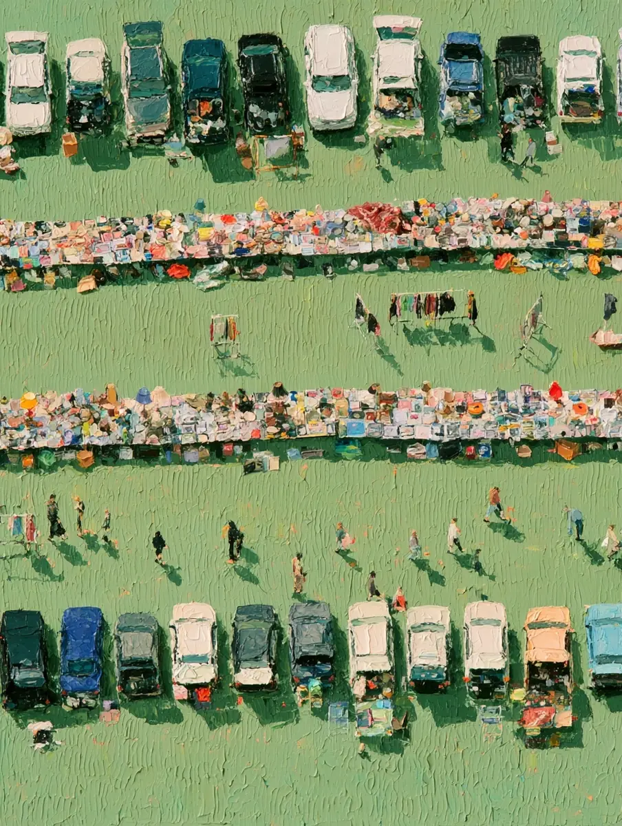 Impasto Car Boot Sale Midjourney提示词