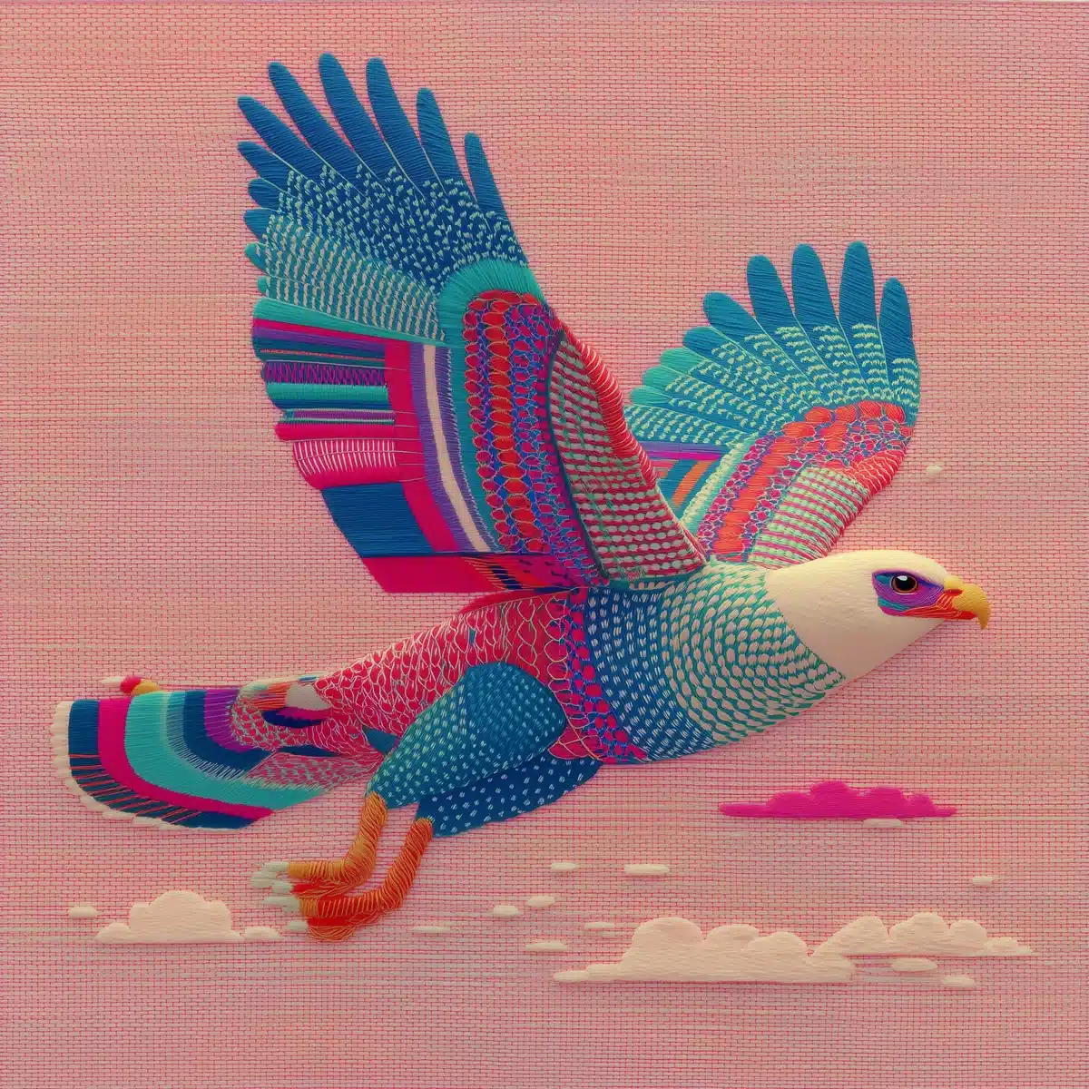 Abstract Embroidered Eagle Design Midjourney提示词