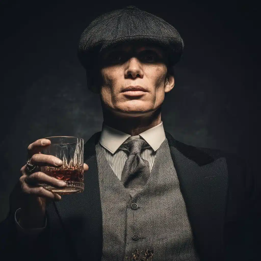 Thomas Shelby Close-Up Portrait Midjourney提示词