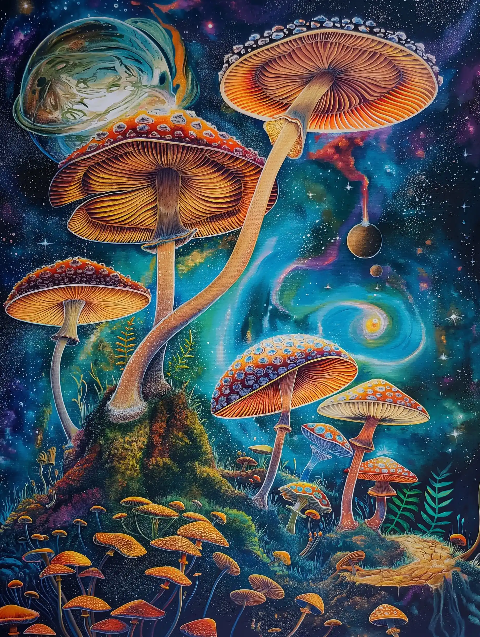 Psychedelic Space Poster Midjourney提示词