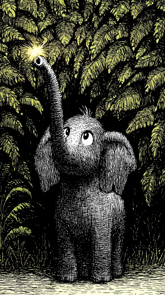 Mystical Elephant in Jungle Midjourney提示词
