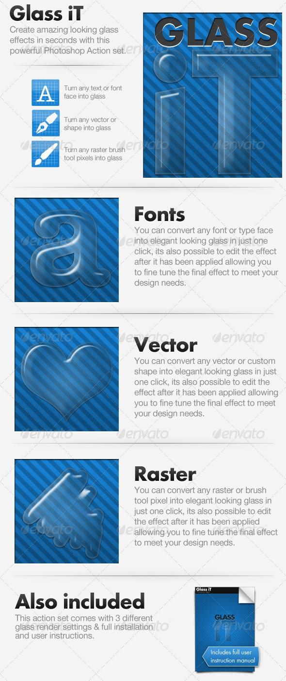 GraphicRiver&nbsp;制作的PS系列动作之九----玻璃特效(含MAC系统动作)