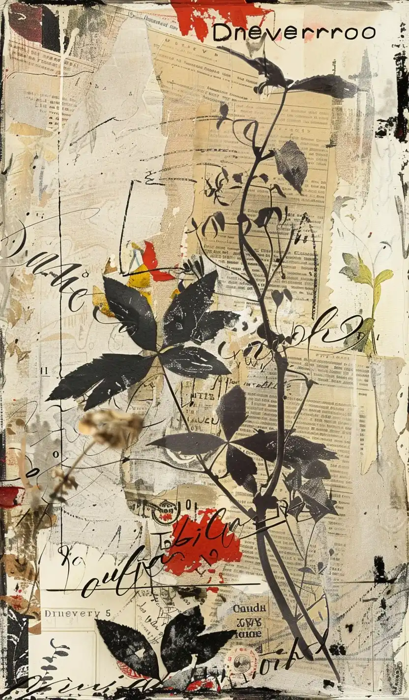 Mixed Media Collage Dneverro Midjourney提示词