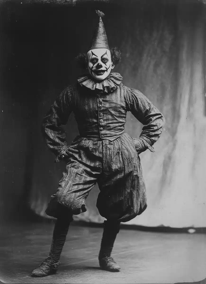 Creepy Circus Performer Portrait Midjourney提示词