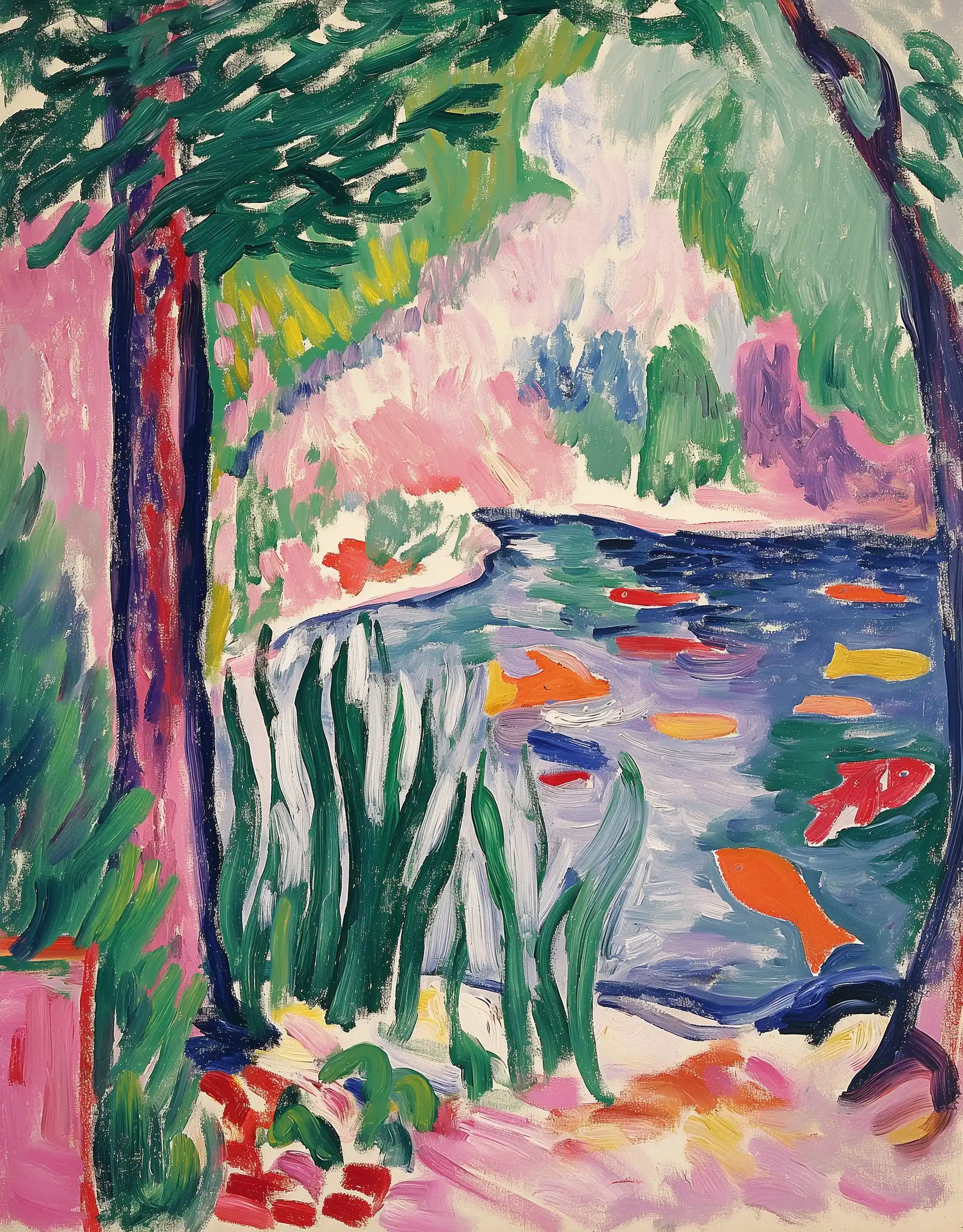 Matisses Underwater Fishes Midjourney提示词