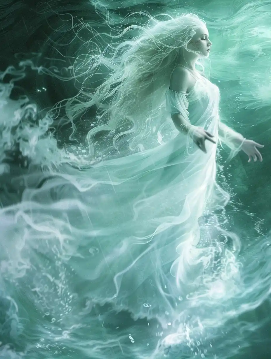 Finnish Water Goddess Art Midjourney提示词