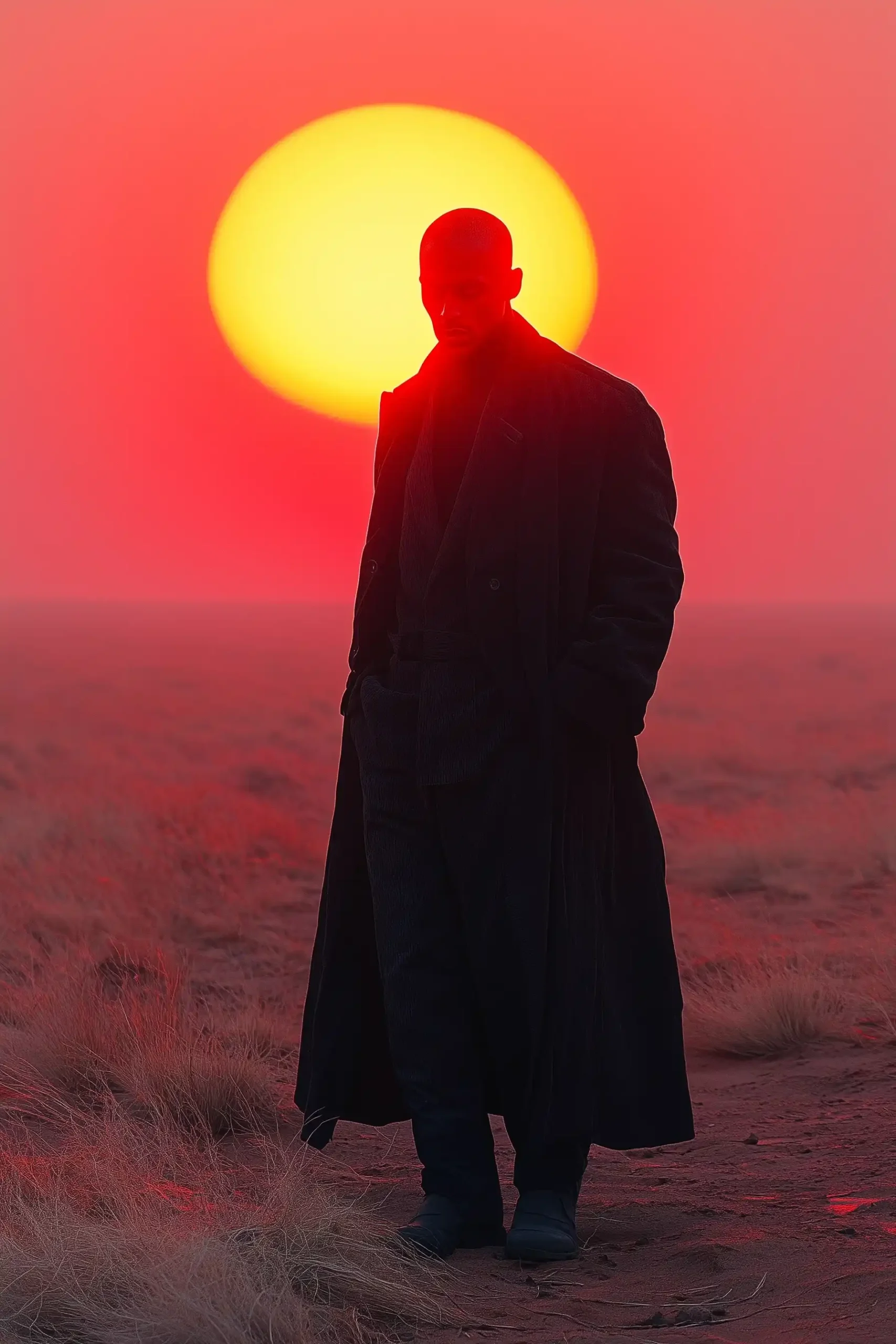 Cinematographic Man in Desert Midjourney提示词