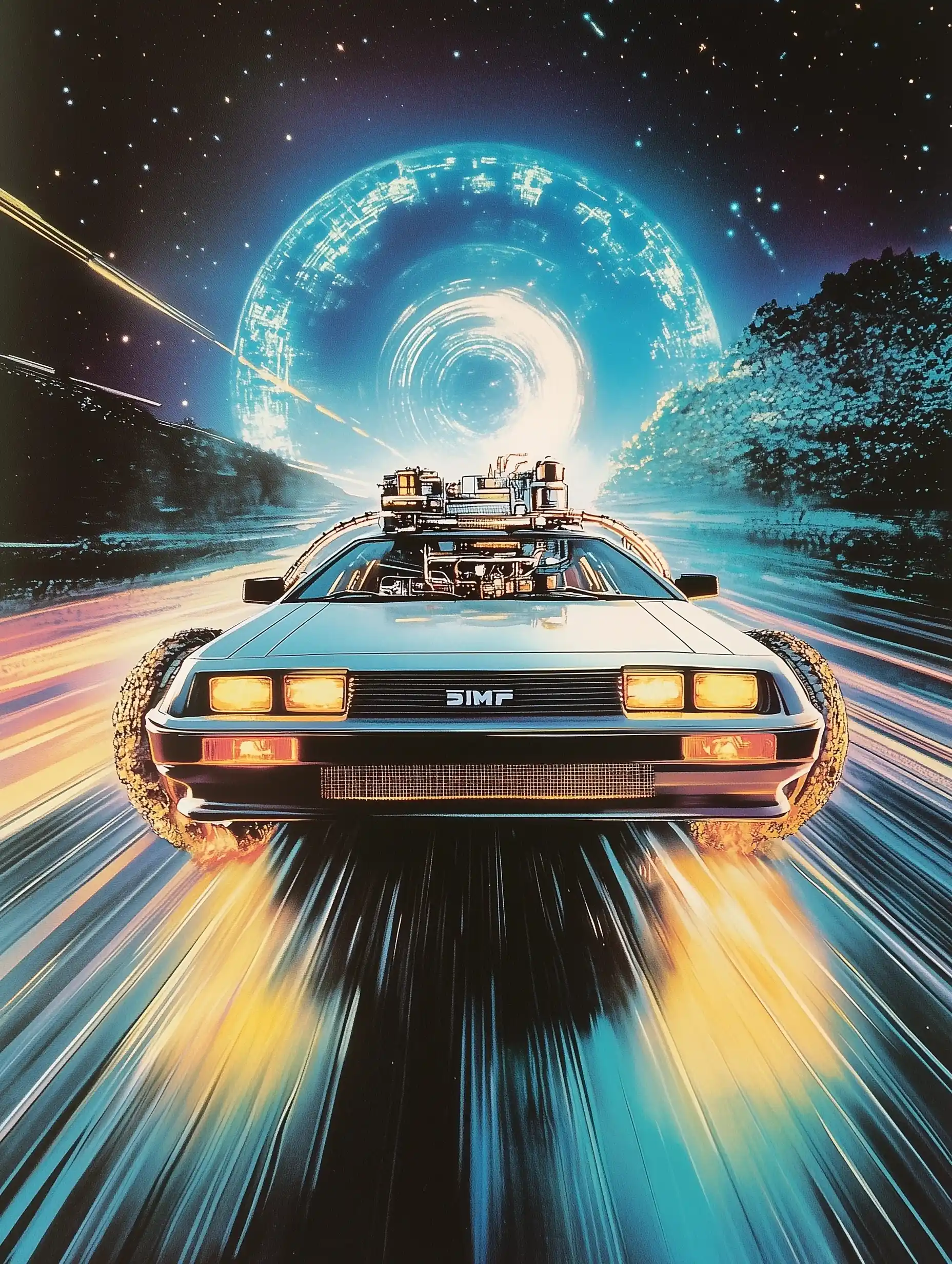 Vintage Sci-Fi Time Machine Midjourney提示词