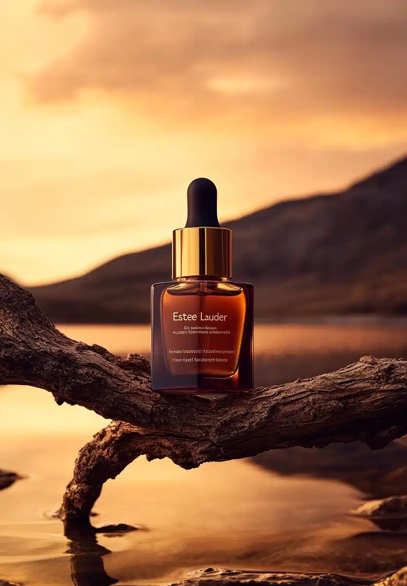 Minimalist Product Photography Este Lauder Serum Midjourney提示词