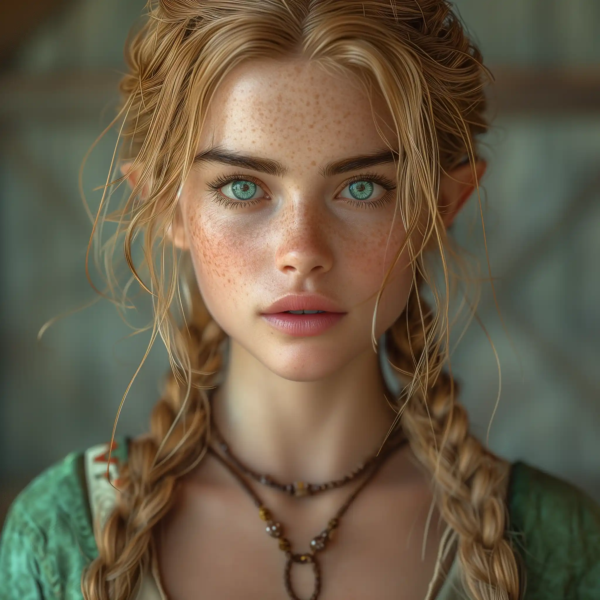 Realistic Zelda in Raw Style Midjourney提示词