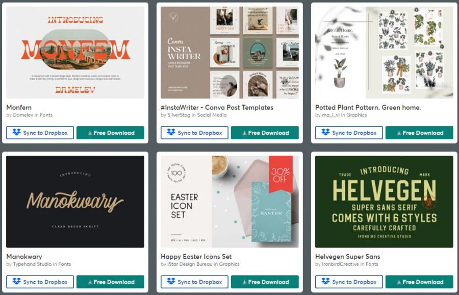 （2021年3月30日）CreativeMarket网站本周免费资源打包