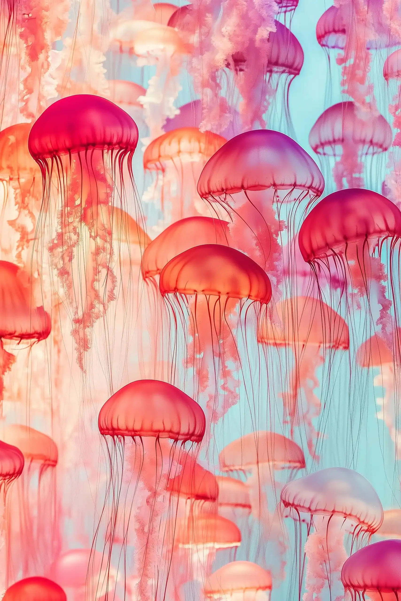 Colorful Jellyfish Chaos Midjourney提示词