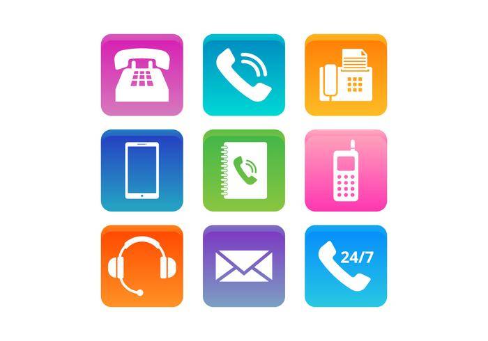 免费的电话和通信矢量图标