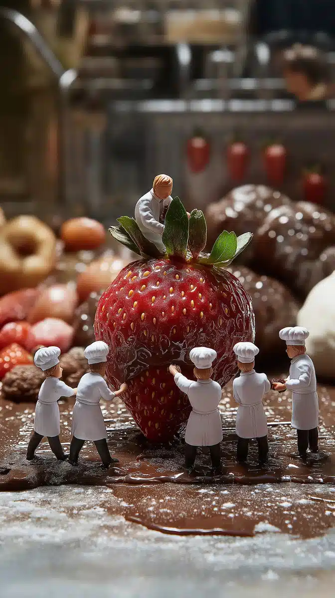 Miniature Chefs in Kitchen Midjourney提示词