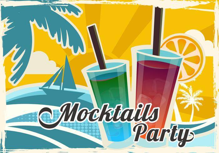 在海滩的Mocktail党