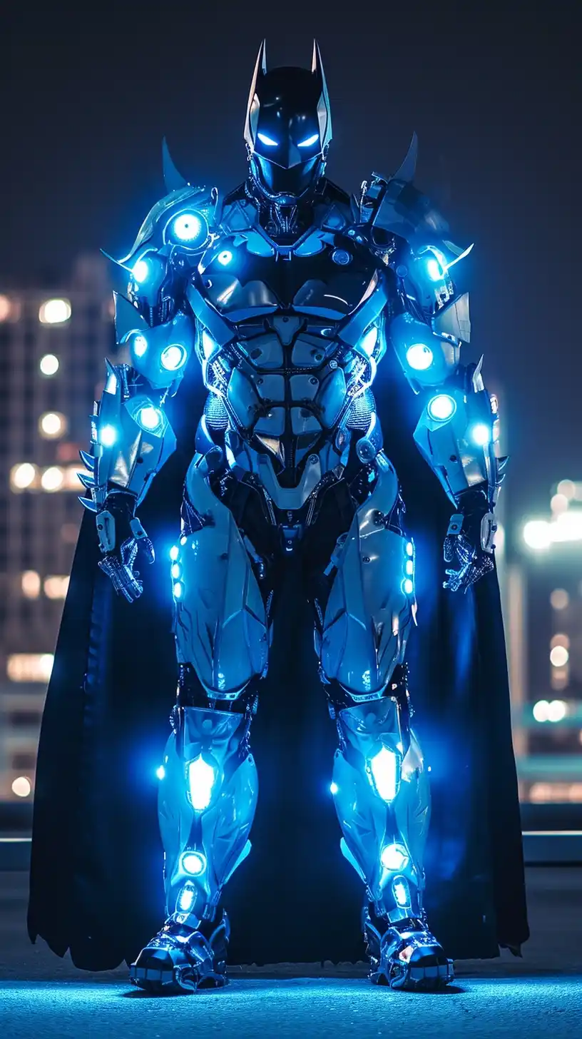 Hi-Tech Cyberpunk Batman Midjourney提示词