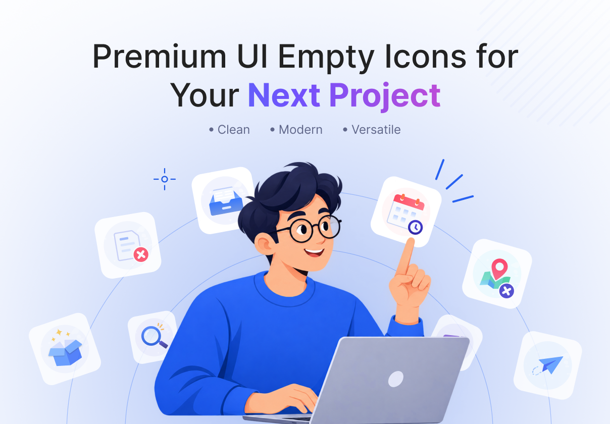 50+空状态图标集（Figma/SVG），Premium Empty State Icons 49+ UI Icons for Figma & SVG